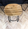 Saeti The Second coming! Industrial Chic Reclaimed Wood Round Bar Leg Handmade Stool. Cafe, Bar, Restaurant. Custom Made to Order.
