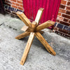 Enn Glass - Handmade Reclaimed Wood Star Legged Glass Top Table. Cafe Bar Restaurant. Custom Made to Order.