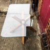Enn Glass - Handmade Reclaimed Wood Star Legged Glass Top Table. Cafe Bar Restaurant. Custom Made to Order.