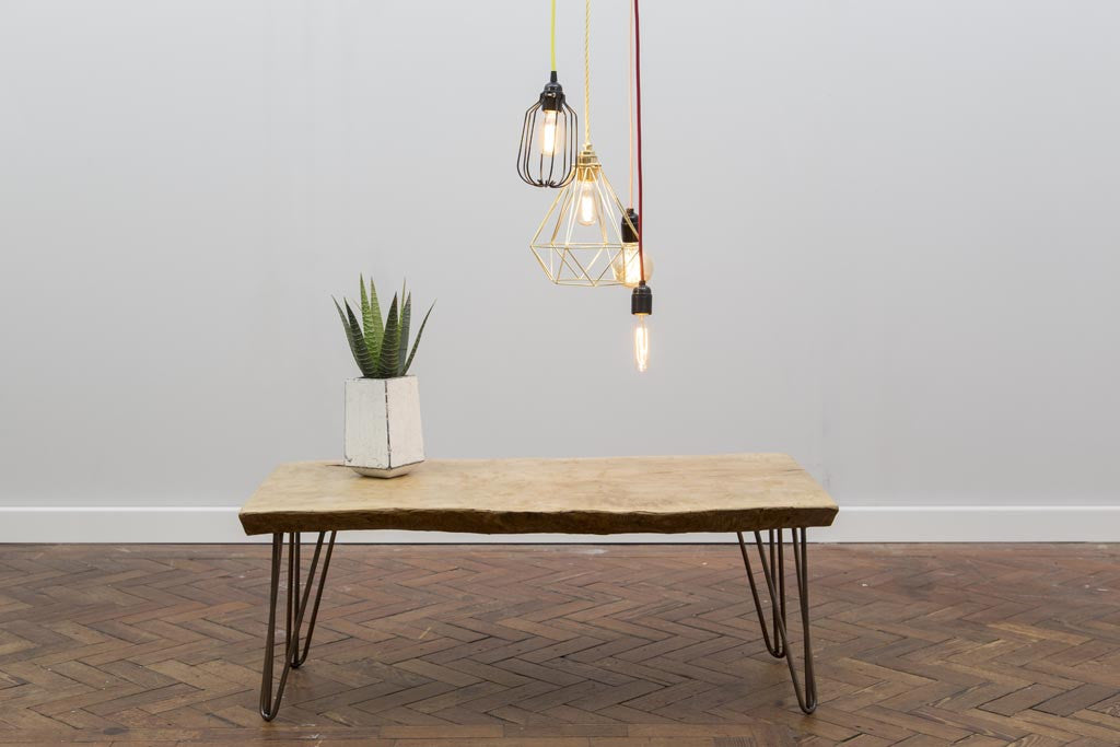 Nattura Industrial Chic Live Edge Hairpin Handmade Medium Coffee Table | Hand & Craft Furniture