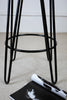 Brooir Round - Brother Handmade Reclaimed Dark oak Wooden Stool with powdercoated Hairpin circled steel legs Made to Order