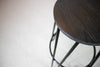 Brooir Round - Brother Handmade Reclaimed Dark oak Wooden Stool with powdercoated Hairpin circled steel legs Made to Order