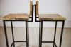 Brooir - Brother Handmade Industrial Chic Reclaimed Rich Oak Wooden stool with Box section legs