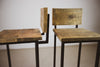 Brooir - Brother Handmade Industrial Chic Reclaimed Rich Oak Wooden stool with Box section legs