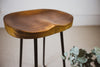 Saeti The 3rd coming - Handmade Industrial Chic Reclaimed Wood Carved Rich Mahogany Tractor Seat with Round Bar legs Stool
