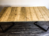 Groa - Handmade Reclaimed Industrial Chic Steel Wood Steel Extending Dining Table.Bar Cafe Restaurant Furniture Steel Wood Made to Order