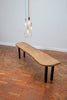 FORN - Handmade Reclaimed Live Edge Light Brown wax Finish Bench/Table with Powder coated open legged Box section Cafe Bar Restaurant