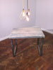 LYSA (Small) - Handmade Industrial Chic Reclaimed Grey Wash Wood & Steel Middy Table with Steel box section legs | Hand & Craft Furniture