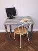 LYSA (Small) - Handmade Industrial Chic Reclaimed Grey Wash Wood & Steel Middy Table with Steel box section legs | Hand & Craft Furniture