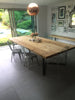 LENGO (XL) - Handmade Industrial Chic Reclaimed Wood with Steel Chevron Style Legs Table. Cafe Bar Restaurant. Custom Made to Order.