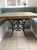 ELSKA (Large) - Ornate Square - Handmade Industrial Chic Reclaimed Wood Square Table with Iron ornate Legs Table. Cafe Bar Restaurant.