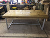 VISS (Medium) - Handmade Industrial Chic Reclaimed Railway Sleeper Table w/ Steel Box Legs. Cafe Bar Restaurant. Custom Made to Order.