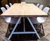 SKAPARI (Large) - Creator Handmade Large White Powder Coated A Frame Beach/Oak worktop Table - Made to order