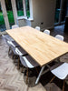 SKAPARI (Large) - Creator Handmade Large White Powder Coated A Frame Beach/Oak worktop Table - Made to order