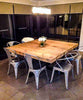 FERSKEYTTR (XLarge)- Sleeper Handmade Industrial Chic Reclaimed Railway Sleeper Square Table. Cafe Bar Restaurant. Custom Made to Order.