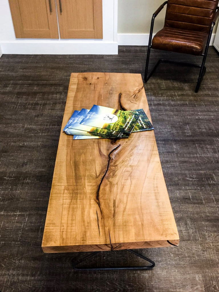 KYKR (Triangle) - Handmade Reclaimed Whaney Edge Coat hanger legged coffee table - Cafe Bar Restaurant | Hand & Craft Furniture