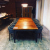 KAPPI - Handmade Reclaimed Dark Oak in Clear Laquered Table w Floating Box Legs Boardroom, Restaurant, Banquet, Dining Table Made To Order