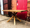 ENN (Wood Only) - Handmade Reclaimed Wood Table with Star Leg supports. Cafe Bar Restaurant. Custom Made to Order.