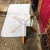 ENN (Glass) - Handmade Reclaimed Wood Star Legged Glass Top Table. Cafe Bar Restaurant. Custom Made to Order.