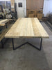 LENGO (XL) - Handmade Industrial Chic Reclaimed Wood with Steel Chevron Style Legs Table. Cafe Bar Restaurant. Custom Made to Order.