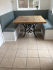 ELSKA (Large) - Ornate Square - Handmade Industrial Chic Reclaimed Wood Square Table with Iron ornate Legs Table. Cafe Bar Restaurant.