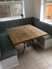 ELSKA (Large) - Ornate Square - Handmade Industrial Chic Reclaimed Wood Square Table with Iron ornate Legs Table. Cafe Bar Restaurant.