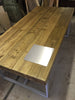 VISS (Medium) - Handmade Industrial Chic Reclaimed Railway Sleeper Table w/ Steel Box Legs. Cafe Bar Restaurant. Custom Made to Order.