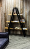 KRAKI - Steel Handmade Reclaimed Box Leg Steel and Wood Ladder Shelving in Light Wax Finish | Hand & Craft Furniture