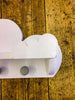 Litlauss - Colourless Reclaimed Wooden Children's Bedroom Cloud Shelf 3 hooks | Hand & Craft Furniture