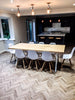 SKAPARI (Large) - Creator Handmade Large White Powder Coated A Frame Beach/Oak worktop Table - Made to order