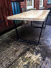 RIKR (Trapezium) - Handmade Industrial Chic Reclaimed Wood with Trapezium Steel Legs Table. Cafe Bar Restaurant. Custom Made to Order.