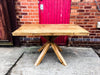 ENN (Wood set) - Handmade Reclaimed Wood Table with Star Leg supports With 2 Bench Set Cafe Bar Restaurant. Custom Made to Order.