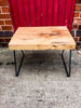 KYSSA - (Coat Hanger) Round Bar Leg Live Edge Coffee Table | Hand & Craft Furniture