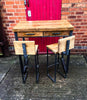 SVEINN (Set) - Handmade Industrial Chic Reclaimed Wood Office, Kitchen Table w/ 4 Drawer and Steel Boxed legs Custom Made To Order.