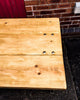 MANNBOO - USA Handmade Canandian Red wood Table with Cast Iron Leg NY City detailing Cafe Bar Restaurant. Custom Made to Order.
