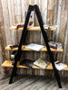 KRAKI - Steel Handmade Reclaimed Box Leg Steel and Wood Ladder Shelving in Light Wax Finish | Hand & Craft Furniture