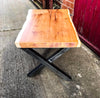 NATTURA (Cross) - X Chromed Steel Box Legged Live Edge Coffee Table - Cafe Bar Restaurant Home Lounge | Hand & Craft Furniture