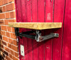 BOK - Handmade Industrial Chic Reclaimed Danish Oil Shelf with Hanging Rail and Steel Bracket | Hand & Craft Furniture