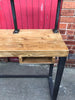SVEINN (Super Extra) Handmade Industrial Chic Reclaimed Steel and wood Shelved Desk with drawer and Hidden pocket | Hand & Craft Furniture