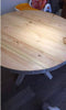 BAUGR LARGE (steel star leg) - Round Handmade Reclaimed With Wooden Star frame Leg Table in Light Stripped Pine finish - Made To Order