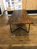 LENGO (Conference) - Handmade Industrial Chic Reclaimed Wood with Steel Chevron Style Legs Table. Cafe Bar Restaurant. Custom Made to Order.