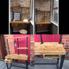 SVEINN (Super Extra) Handmade Industrial Chic Reclaimed Steel and wood Shelved Desk with drawer and Hidden pocket | Hand & Craft Furniture