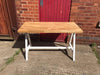 SKAPARI (Small) - Handmade Medium White Powder Coated A Frame Table with 40mm light wax top with 1 Bench - Made to order