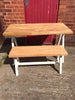SKAPARI (Small) - Handmade Medium White Powder Coated A Frame Table with 40mm light wax top with 1 Bench - Made to order