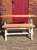 SKAPARI (Small) - Handmade Medium White Powder Coated A Frame Table with 40mm light wax top with 1 Bench - Made to order