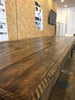 LENGO (Conference) - Handmade Industrial Chic Reclaimed Wood with Steel Chevron Style Legs Table. Cafe Bar Restaurant. Custom Made to Order.