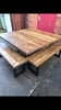 Lengo square - Handmade Industrial Chic Reclaimed Wood with Steel Chevron Style Legs Table. Cafe Bar Restaurant. Custom Made to Order.