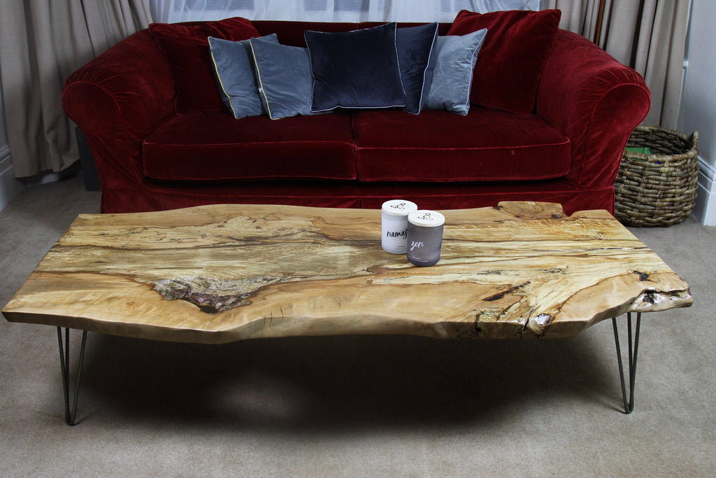 Baomr - Hand made Stunning Huge Solid Reclaimed Wooden Live Edge Coffee Table. Unique One off | Hand & Craft Furniture