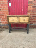 Sveinn - Handmade Industrial Chic Reclaimed Wood Hall Table w/ 2 Drawers and Steel Boxed legs | Hand & Craft Furniture