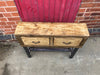 Sveinn - Handmade Industrial Chic Reclaimed Wood Hall Table w/ 2 Drawers and Steel Boxed legs | Hand & Craft Furniture
